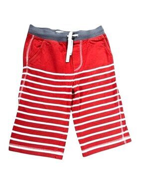 Mini Boden Red White Striped Cotton Shorts 8Y